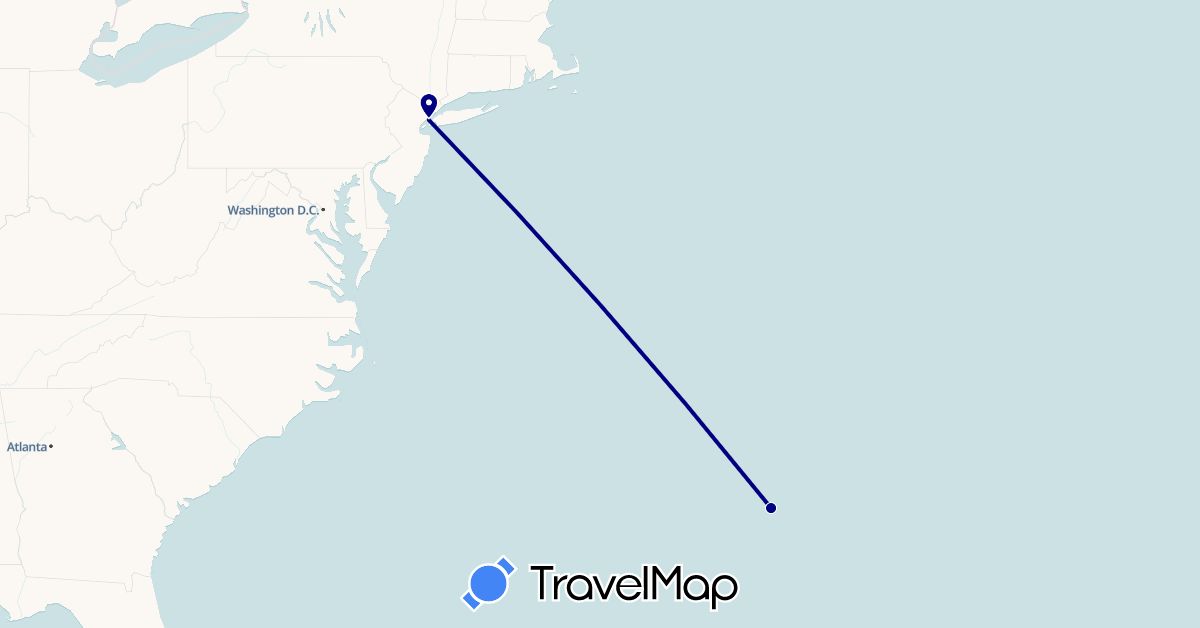 TravelMap itinerary: driving in Bermuda, United States (North America)
